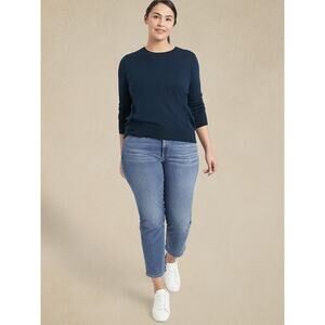 NWT Banana Republic The Straight Jean High Rise Medium Blue Size 35 Casual Ankle